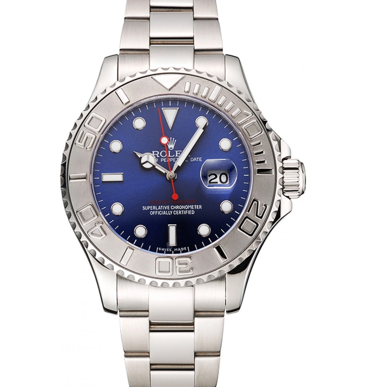Aaa replica watch Yacht-Master Stainless Rolex And Steel Dial Case Bracelet Blue 0713